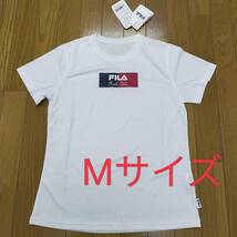 FILA フィラ 半袖 レディース M ホワイト 冷感 UV Tシャツ 吸水 吸熱 速乾 412-655 トレーニング ランニング ジム フィットネス　_画像1