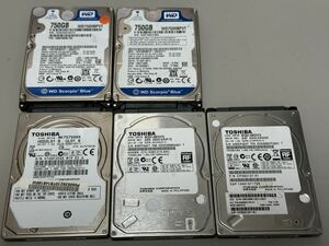 【ジャンク】2.5インチ 750GB HDD5つセット 