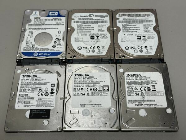 【ジャンク】2.5インチ HDD ハードディスク 500GB 6個セット D