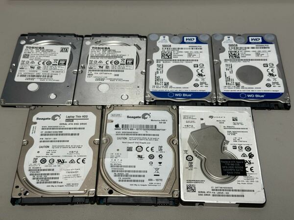 【ジャンク】2.5インチ HDD ハードディスク 500GB 7個セット K【送料無料】