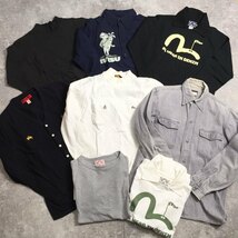 【1円スタート】EVISU エヴィス 【men1305D】 TOPS トップス ポロシャツ Tシャツ 長袖 半袖 8点 まとめ売り 業版 せどり 中古 メンズ AG_画像1