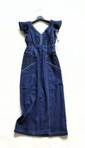 タグ付き♪新品＊ Herlipto ハーリップトゥ【定価2.2万】Ruffled Shoulder Denim Midi Dress 肩フリル デニム ワンピース♪インディゴM N2_画像5