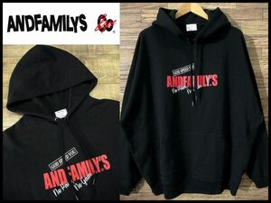 ◆ 未使用保管品 ANDFAMILY アンドファミリー 23AW BIG BUD SWEAT PARKA -N.P.N.G- 10.5oz ロゴ プルオーバー スウェット パーカー 黒 L