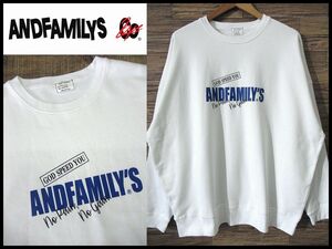 送無 未使用保管品 ANDFAMILY アンドファミリー 23AW BIG BUD SWEAT -N.P.N.G- 10.5oz ロゴ クルーネック スウェット トレーナー ルーズ L