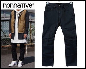 ■ 美品 nonnative ノンネイティブ DWELLER 5P JEANS COTTON TWILL OVERDYED 5ポケット コットン ツイル オーバーダイ スリム パンツ 黒 S