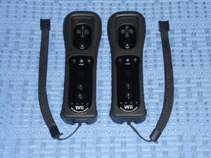 Wiiリモコンプラス(Wiiモーションプラス内蔵)２個 黒(kuro クロ ブラック) ジャケット(カバー)・ストラップ付き RVL-036 任天堂 Nintendo