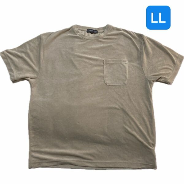 メンズTシャツ　タオル地　平置き着丈70 身幅60 新品 半袖 Tシャツ ポケットTシャツ トップス　メンズLL