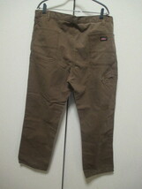 W40■USより◆Dickies◆ダーク地　ワークパンツ◆茶系◆used ｍ_画像2