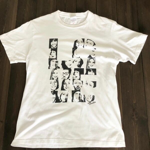 コットン 半袖 モノトーンプリント Tシャツ メンズM