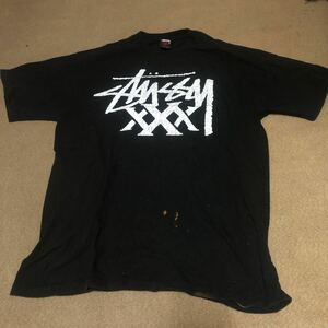 激レア ステューシーワールドトライブTシャツ 中古品 Ｍサイズ ブラック ホワイト