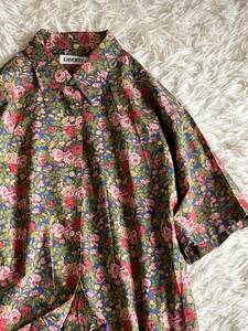 LIBERTY Liberty size L * flower * flower pattern blouse * shirt ①