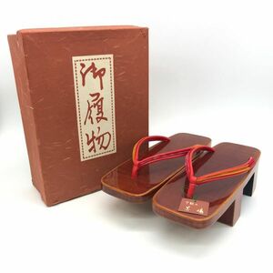 [23307].. spring . paint geta . thing M size height mountain beautiful . high class wooden . geta Japanese clothes kimono Japanese clothes lacquer lacquer paint tradition handicraft passing of years storage goods secondhand goods packing 60 size 