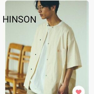 美品☆HINSON/ヒンソン　ビッグサイズシルエット　シャツ　綿　M　ボタン 半袖 オーバーサイズ