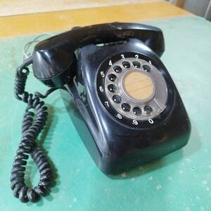 * Showa Retro * dial type black telephone / antique analogue 