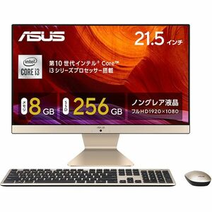 未使用 ASUS 21.5型一体型PC Core i3-10110U /8GB/SSD256GB/Windows 11/キーボード＆マウス/カメラ/V222FAK-I310110PO