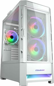 新品未開封COUGAR PCケース Duoface RGB White ミドルタワー ホワイトカラー 2タイプパネル 強化ガラス 3ファン付属 CGR-5ZD1W-RGB