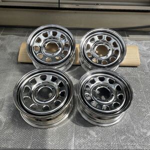 [ new goods unused ]16 -inch Daytona wheel 4ps.@[16×6.5J+38 6H PCD139.7] chrome plating 200 series Hiace etc. steel wheel 