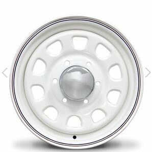 1円スタート！16インチデイトナホイール4本セット【16×6.5J+38 6H PCD139.7】 ホワイトレッド＆ブルーラインハイエース等スチールホイールの画像7