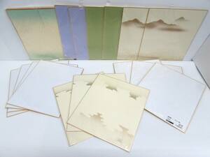  unused storage goods square fancy cardboard Japanese paper water ink picture calligraphy Japanese picture paper . watercolor painting haiku .... collection of autographs autograph plain coloring square fancy cardboard . gold paint 20 sheets . summarize 