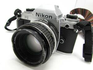 1円～ 動作品 ジャンク扱い Nikon ニコン FG / NIKKOR 50ｍｍ F1.8 一眼レフ フィルムカメラ V