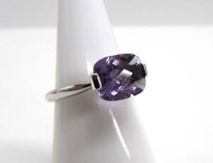 Аметист фиолетовый кристаллическое кольцо кольцо кольцо натуральное камень Сила Камень Серебро серебро 925 Выгравировано 11,5 аксессуаров модные аксессуары A71