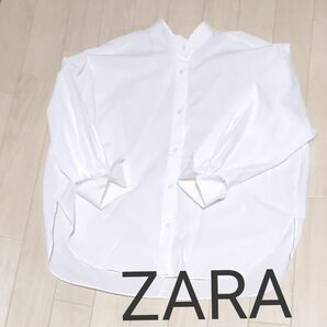 ZARA ブラウス ホワイト　Mサイズ 長袖　夏セール