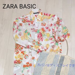 ZARA BASIC　フラワー　柄シャツ　XS　夏セール