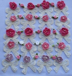 504* ribbon type race 20 piece * braided flower motif 20 piece * rose flower motif 15 piece 