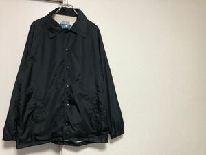 90sヴィンテージ US古着アメリカ古着OZARK TRAILブラック黒無地ナイロンコーチジャケットsize L 袖小穴あり