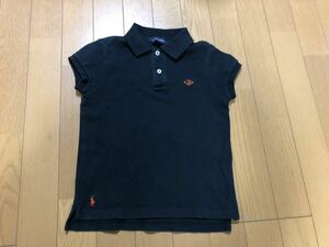 [ free shipping ] Ralph Lauren black polo-shirt size 130