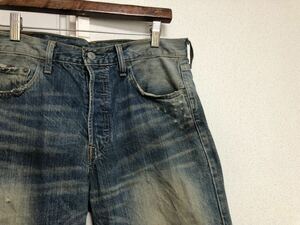 2005年10月製00sオールドフィリピン製Levi's リーバイス501デニムパンツ ボタン裏359W30実測W80cmL84cm炭鉱系クラッシュ雰囲気デニム