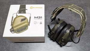 【実物ヘッドセット】OPSMEN EARMOR M31 MOD4 OD＋ヘッドバンドカバー A-TACS /検:Sordin Comtac コムタック 電子イヤーマフ