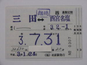 966.JR west Japan Kashiwa . departure station chronicle type Heisei era supplement type commuting fixed period 