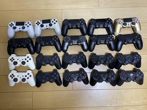 PS コントローラー　PS3　10台(純正７　他3　全て通電）　　PS4　10台(5台：通電　5台：通電しない　全て純正）