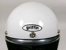 70s GRIFFIN ジェットヘルメット 白 目深加工済み L ★ 70年代 グリフィン BELL BUCO GRANT アーサーフルマー AF40 ビンテージヘルメット_画像7