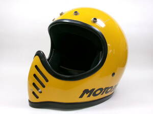 Sシェル！初期！70s BELL MOTO 3 黄 目深加工済み Ｍ ★ 70年代 ベル モト3 MOTO III 500TX STAR JTレーシング オフロード モトクロス VMX