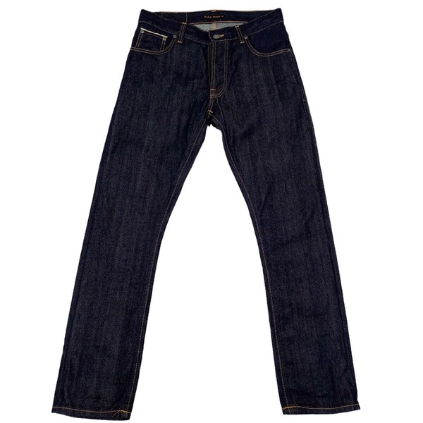 即決★濃紺 美品 Nudie Jeans ヌーディージーンズ DUDE DAN デュードダン セルビッチ ストレッチ デニム W30 赤耳 3.8万【送料無料】