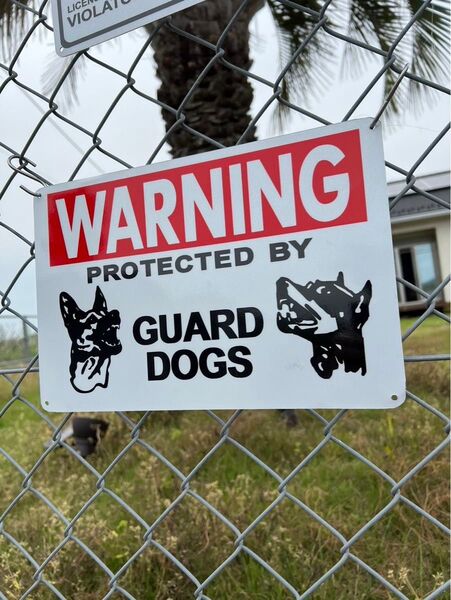 warning guard dogs アルミサイン アメリカン雑貨 警告 アメリカ雑貨 ガレージ 看板 インテリア USA