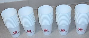 *JAL Japan Air Lines paper glass height approximately 6. upper part minute width approximately 5. red with logo 50 piece new goods * unused goods *