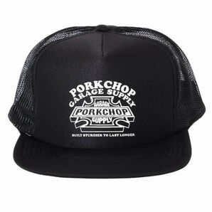 ポークチョップ　PORKCHOP メッシュキャップ　3D B&S BLACK