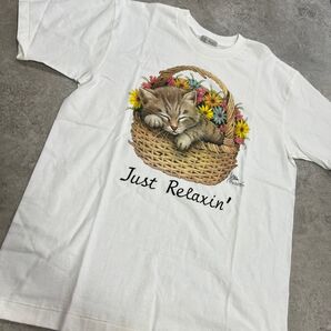 新品未使用 日本製 猫 PREMURA ワコール メンズ半袖Tシャツ 白 M