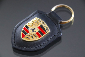 PORSCHE Porsche k rest оригинальный кожа брелок для ключа чёрный 