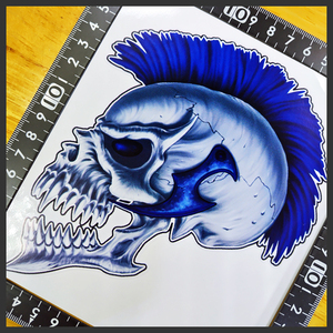 ガイコツ ステッカー 15×13 (cm) Skull20　　 　[ スカル 骸骨 ドクロ モヒカン]