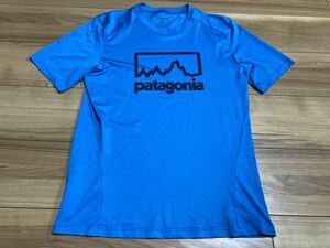 patagonia パタゴニア　p6 キャプリーン１シルクウェイト　Tシャツ 半袖Tシャツ ＵＳＡ製 ２０１２年製 ブルー　Sサイズ ほぼ新品