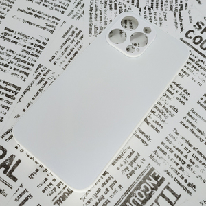 ★ iPhone 14ProMax ガラス背面シリコンケース [24]ホワイト (3)