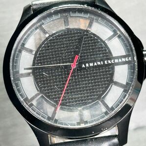 Armani Exchange アルマーニエクスチェンジ AX2180 腕時計 クオーツ アナログ ステンレススチール レザーベルト スケルトン 電池交換済みの画像1