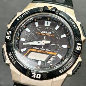 海外モデル CASIO カシオ AQ-S800W-1E 腕時計 タフソーラー アナデジ ブラック シルバー 多機能 ラバー ステンレススチール カレンダーの画像2