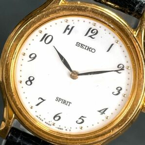 SEIKO セイコー SPIRIT スピリット 4N20-0970 腕時計 クオーツ アナログ ステンレススチール レザーベルト 2針 ラウンド ホワイト文字盤の画像3