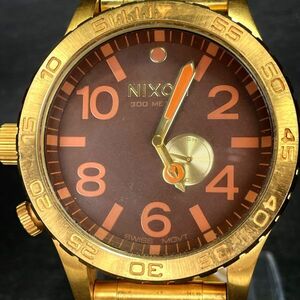 NIXON Nixon 51-30 наручные часы кварц аналог нержавеющая сталь Gold мужской Tide Graph многофункциональный новый товар батарейка заменена рабочее состояние подтверждено 