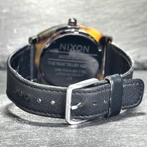 NIXON ニクソン タイムテラー A327-646 腕時計 アナログ クオーツ ブラック文字盤 べっ甲 レザーベルト 3針 新品電池交換済み 動作確認済_画像7